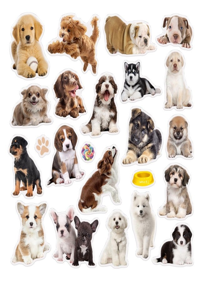 SKEPHWSKA 20 Pcs Dog Thick Gel Clings Puppy Window Gel Clings Decals Stickers for Kids Toddlers and Adults Cute Reusable Window Clings for Home Airplane Classroom Nursery Dog Party Supplies Decorations - Image 1